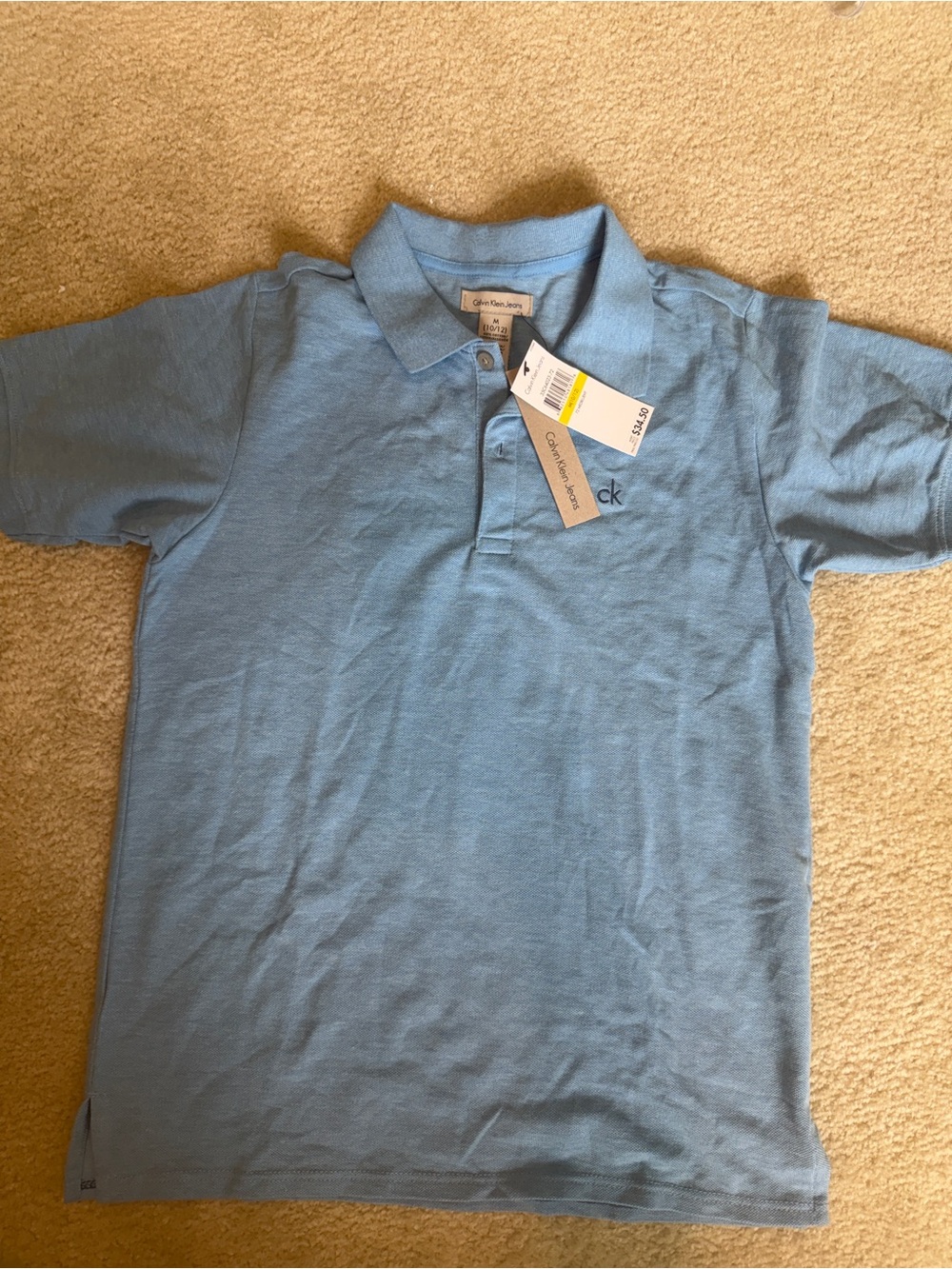 Calvin Klein Light Blue Polo Shirt with CK Embroidery